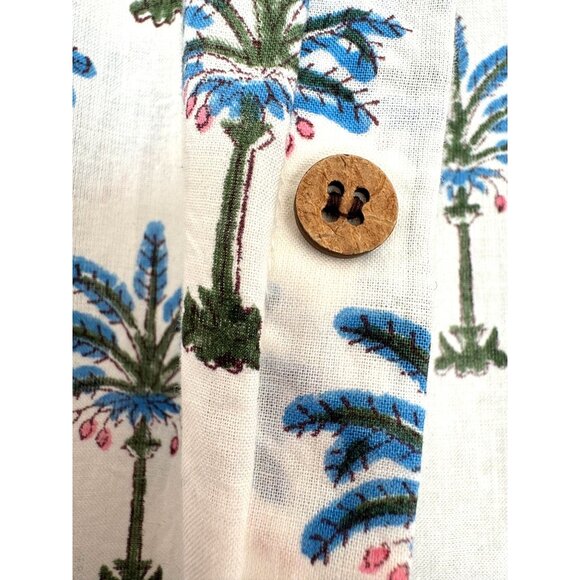 Mens Block printed Button front short sleeve - Picture 3 of 7